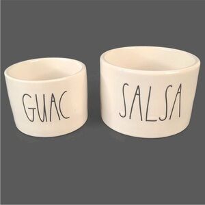Rae Dunn White Salsa and Guac Ceramic Bowls Set